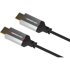 Monster Essentials HDMI kabelis 1,8 m, Ultra HD 4K HDMI kabelis ar Ethernet, Super Speed 22,5 Gb/s pārsūtīšanas ātrums, HDR video kabelis, ARC kabelis, korozijizturīgi 24 K zelta kontakti