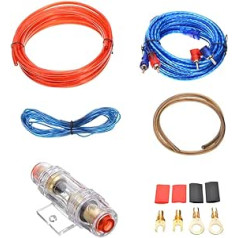 Car Amplifier Cable Set, Xpsirny 10GA Car Amplifier Cable Set, Car Amplifier Cable Set Connection Set, Amplifier Power Amplifier Cable 1500 W Car Audio Wire, Installation Set Amplifier Cable