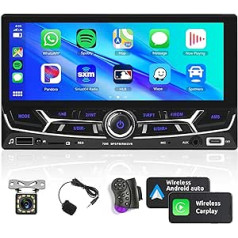 Bezvadu Apple Carplay automašīnas radio 2 DIN ar Android automašīnas Bluetooth brīvroku komplektu 6,86 collu skārienekrāna automašīnas radio ar spoguļa savienojumu Bluetooth FM/USB/AUX/TF/C tipa stūres vadība + atpakaļgaita