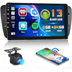 Hikity Android 11 Car Radio Wireless CarPlay Android Car Seat Ibiza 2009 2010 2011 2012 2013 ar satelīta navigācijas ierīci, 9 collu skārienekrāna automašīnas radio Bluetooth ar HiFi WiFi RDS FM SWC USB atpakaļgaitas kameru