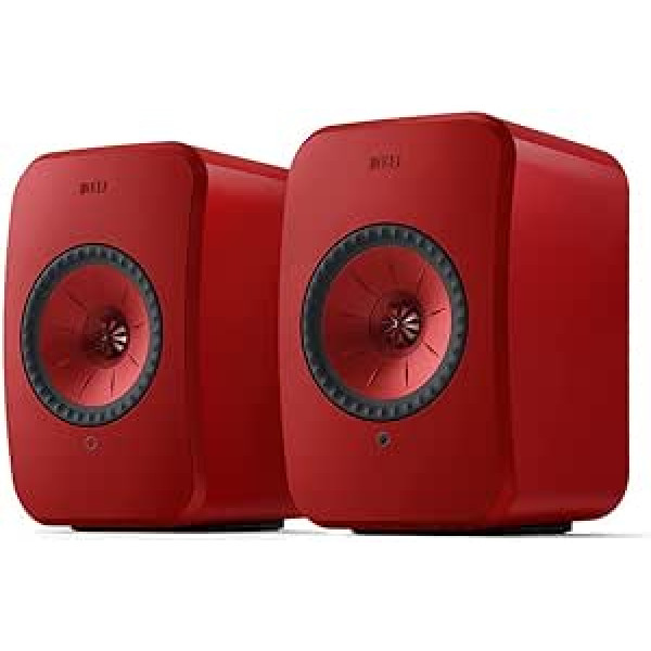 KEF LSX II WLAN plaukta skaļrunis, sarkans, aktīvais skaļrunis, dators, televizors, monitors, Bluetooth