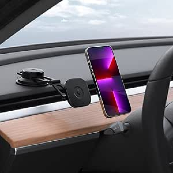 Spigen OneTap 3 Magfit Mobile Phone Holder for Magsafe Car Mount Dashboard and Windscreen Car Magnetic Phone Holder Car Magnet for iPhone 15 Pro Max, Pro, 15, 15 Plus, 14, 13, 12 Models