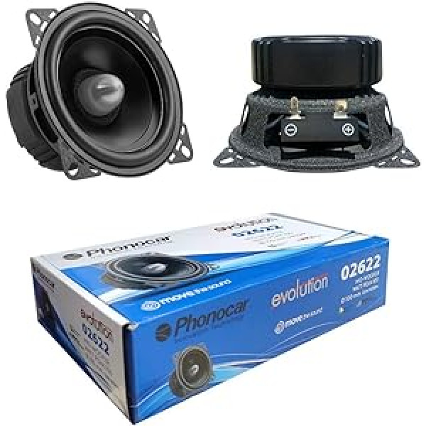 2 Phonocar 02622 Mid Bass Woofer 10,00 cm 100 mm 4 Collu 50 W RMS 100 W Max Impedance 4 Ohm 92 dB SPL SQL Car Door Skaļrunis