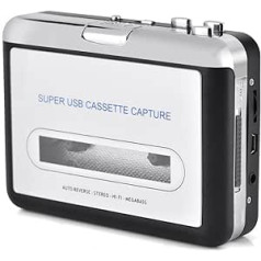 Zerone pārnēsājamais audio kasešu pārveidotājs, USB kasešu uz MP3 kasešu ierakstītājs ar CD austiņām