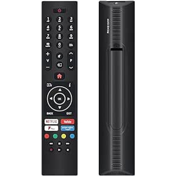 RC43137P Remote Control Replacement UNOCAR Control for JVC Vestel Hitachi Bush Blaupunkt Technika Polaroid Finlux Digihome LED LCD TV and Smart TV with Prime Video Netflix Youtube Freeview Play Button