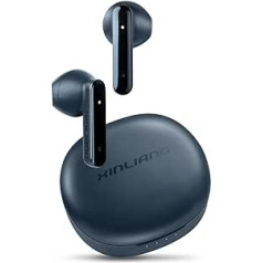 XINLIANG Bluetooth austiņas, bezvadu Bluetooth 5.3 austiņas ar ENC mikrofonu, ausīs ievietojamas austiņas 48 stundas, skārienvadība, HiFi stereo, vieglas un pārnēsājamas bezvadu austiņas, kas ir 100% pārstrādātas