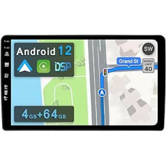 YUNTX [4 GB+64 GB] Android 12 automašīnas radio, kas paredzēts Renault Dacia Duster Arkana (2015-2018) [Integrēta CarPlay/Android Car/DSP/GPS] 9 collu IPS 2.5D kamera + MIC-DAB/Stūres vadība/Spoguļa saite. Bluetooth. 5.0