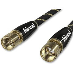 bivani SAT Antenna Cable 10 m Premium F-Connector Coaxial Cable Satellite TV Radio DVB-T DVB-T2 DVB-C DVB-S DVB-S2 Full HD UltraHD UHD HDTV TV Elite Series 10 m