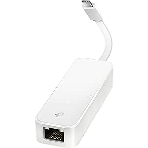 TP-Link USB C–Ethernet adapteris (UE300C), RJ45–USB C [Saderīgs ar Thunderbolt 3/4] C tipa Gigabitu Ethernet LAN tīkla adapteris, saderīgs ar Apple MacBook Pro 2017-2023, MacBook Air un citiem.