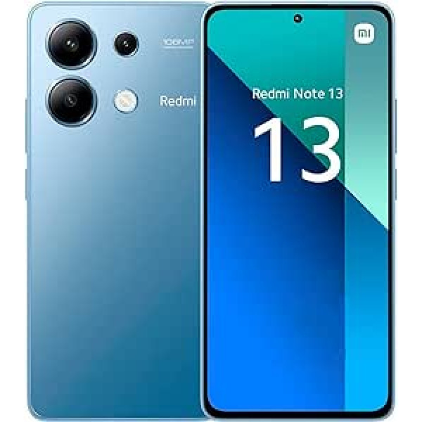 Xiaomi Redmi Note 13 4G atbloķēts Smartohone, 8 GB + 256 GB astoņkodolu, 6,67 collu 120 Hz AMOLED displejs, 108 MP trīskāršā kamera, Snapdragon 685 procesors, 5000 mAh akumulators, 33 W ātra uzlāde (ledus zila)