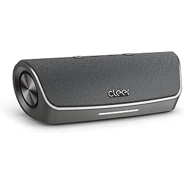 Cleer, viedais Bluetooth skaļrunis, audio aina — IPX7 ūdensizturīgs, iebūvēts atbalss slāpēšanas mikrofons, USB-C uzlādes digitālais pastiprinātājs, divi pasīvi 48 mm radiatori jaudīgai mūzikai