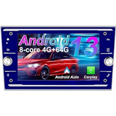 DDKUS Android 13 radio, kas paredzēts Opel Astra Corsa Zafira Vivara, 7 collu skārienekrāna automašīnas radio 8 kodolu 4 GB RAM 64 GB ROM radio stereo automašīnas GPS navigatora atbalsts Carplay Android Car (pelēks)