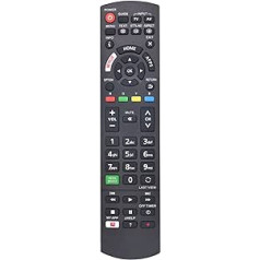 MYHGRC Panasonic pakaitinis nuotolinio valdymo pultas, skirtas visiems Panasonic Smart televizoriams Viera LCD LED 3D 4K HDTV su NETFLIX / HOME / APPS mygtukais – nereikia sąrankos N2QAYB000487 N2QAYB000753