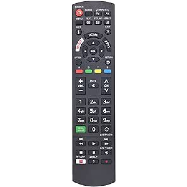 MYHGRC Panasonic Replacement Remote Control for All Panasonic Smart TV Viera LCD LED 3D 4K HDTV with NETFLIX / HOME/APPS Buttons - No Setup Required N2QAYB000487 N2QAYB000753