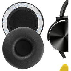 Geekria QuickFit Protein Leather rezerves ausu spilventiņi Sony MDR-XB450, XB450AP, XB550AP, XB650BT WH-XB700 austiņām, Ausu spilventiņi, Austiņas, Ausu spilventiņi, Remonta daļas (melnas)