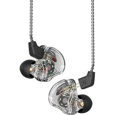 CCZ Melody In-Ear Headphones Dynamic Hybrid Dual Driver 1BA + 1DD In-Ear Monitor HiFi Austiņas Mūziķis IEM Upgrade Deep Bass Piemērots Bass Vocals Pop Folk ACG (bez mikrofona, caurspīdīgs melns)