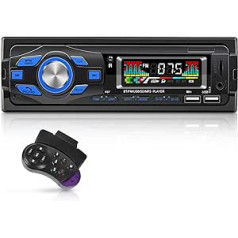 Multivides automašīnas radio Bluetooth, NHOPEEW 12 V 1 DIN Post Radio Voiture tālvadības pults ar MP3 / USB, Aux in, brīvroku stereo 4 x 65 W Atbalsta iOS, Android