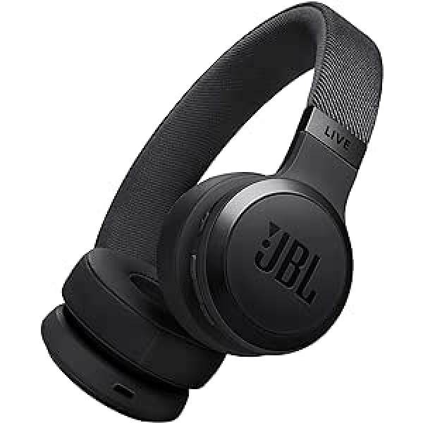 JBL Live 670 NC — Bluetooth uzliekamās austiņas ar adaptīvo trokšņu slāpēšanu — bezvadu austiņas – raksturīgs skaņas un balss palīgs — ilgstoša mūzikas baudīšana līdz 65 stundām — melna