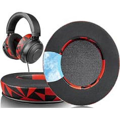 SOULWIT Cooling-Gel profesionālie nomaiņas ausu spilventiņi priekš Razer Kraken 2019/Tournament Edition/Ultimate/Kitty, ausu spilventiņi priekš Nari/Essential/Ultimate, Blackshark V2 X, Kraken X/V3 X austiņas (Red Storm)