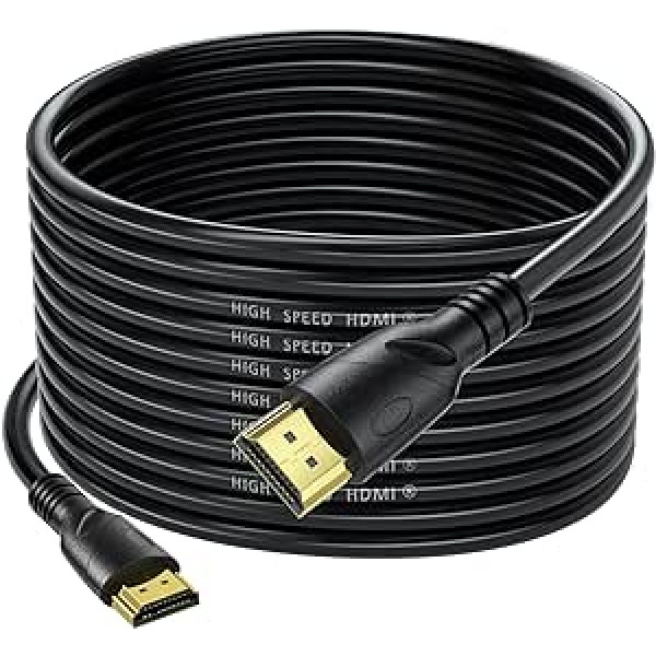 Jorenca 4K HDMI kabelis 10 m (HDMI 2.0, 18 Gbps) īpaši liela ātruma apzeltīti savienotāji, Ethernet audio atgriešanas video 4K, Full HD1080p, 3D saderīgs Xbox klēpjdators PS3 PS4 PS9 PC HDTV