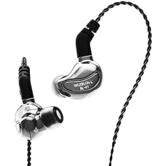 HiFiHear WGZBLON BL01 10 mm Biology Fiber Diafragm Driver In-Ear Austiņas. Augsti pulēts cinka sakausējums HiFi in-ear monitoriem (bez mikrofona, sudraba)