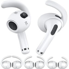 AHASTYLE ausu spilventiņi priekš AirPods 3 silikona 3 pāri (S+M+L) Ausu āķa neslīdošie austiņu vāciņi neietilpst uzlādes futrālī: saderīgi ar Apple AirPods 3 2021 (balts)