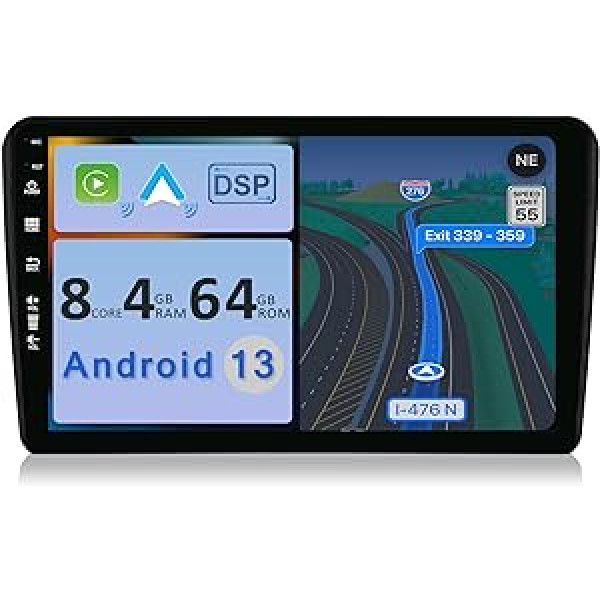 YUN TX [4 GB + 64 GB] Android 12 automašīnas radio, kas paredzēts Audi A3 8P/8PA (2003-2013) -2 DIN [Integrēts bezvadu CarPlay/Android Car/DSP/GPS]-9 collu IPS 2.5D kamera + MIC-DAB/Stūre Wheel Control/MirrorLink/BT