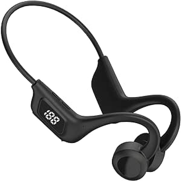 EGEN Bone Conduction austiņas, Bluetooth 5.1 bezvadu sporta skriešanas austiņas, atvērtas ausis, ūdensnecaurlaidīgas, 360 grādos saliekamas treniņu sportam, skriešanai ar velosipēdu (melnā krāsā)