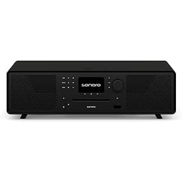 sonoro Meisterstück (Gen.2) kompaktiška sistema su CD grotuvu, Bluetooth ir interneto radiju („Airplay“, „Chromecast“, „Spotify“, „Tidal“, FM, DAB+, USB) Matt Black