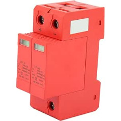 2P Surge Arrester 1000V LT1-40 40KA DC Surge Protection PV 35 mm DIN Rail Mounting for the Whole House Low Voltage Arrester (2P 40KA, Red)