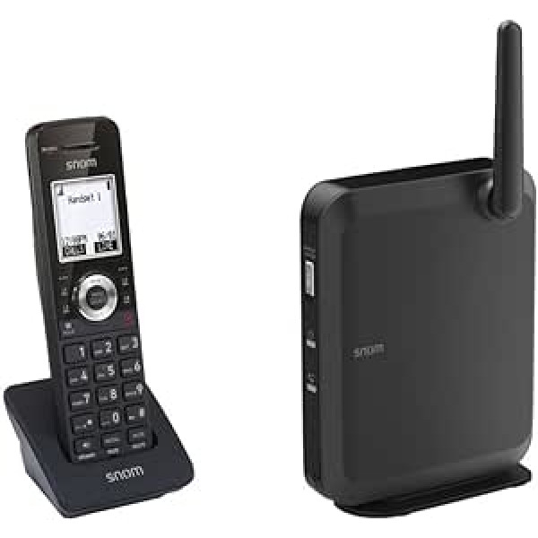 Snom M110 SC Singlecell IP DECT pakotne, bezvadu komplekts, DECT IP (M10 klausule + M100 bāzes stacija, līdz 10 klausulēm, līdz 4 vienlaicīgiem zvaniem, PoE barošana), melns, 00004365