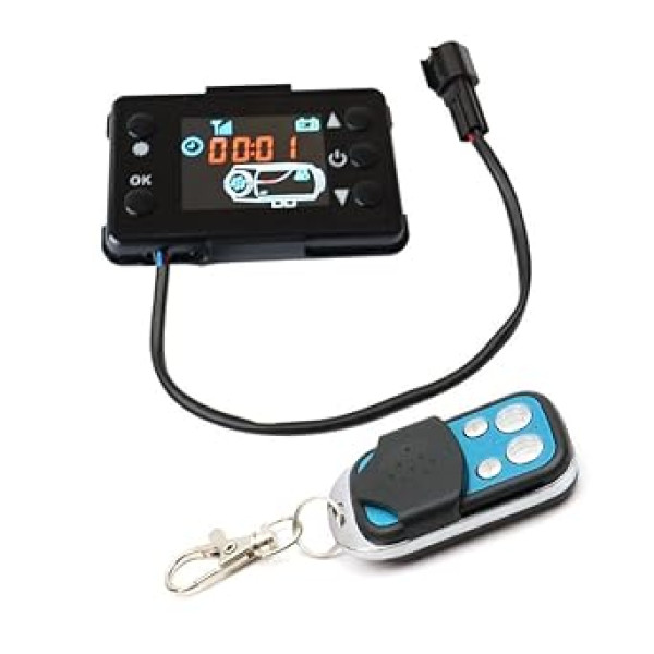 MACHSWON Auto Heizung LCD Schalter Controller mit 4 Tasten Fernbedienung für Auto Diesel Luftheizung 12V schwarz