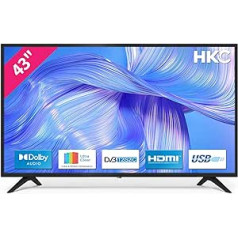 HKC 43D1 televizors 43 collas (TV 109 cm), Dolby Audio, LED, trīskāršs uztvērējs DVB-C / T2 / S2, CI+, HDMI, multivides atskaņotājs caur USB, digitālā audio izeja, t.sk. Viesnīcas režīms