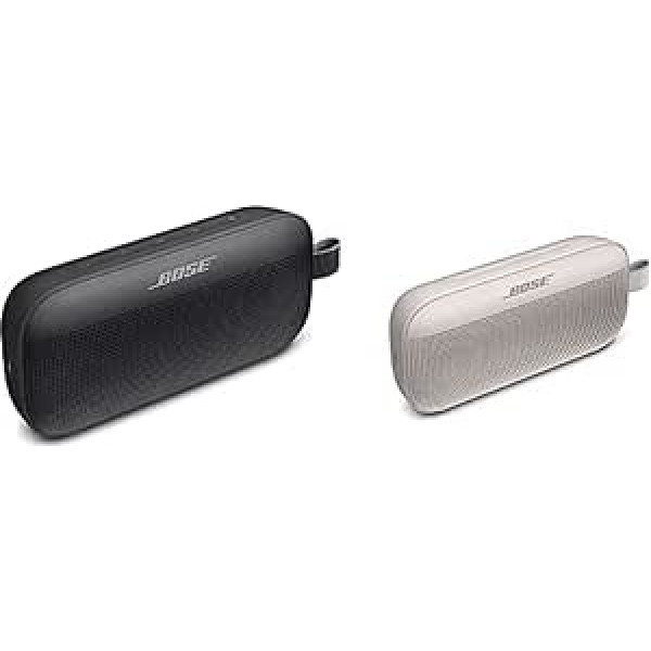 Bose SoundLink Flex Bluetooth skaļrunis - Bezvadu ūdensnecaurlaidīgs pārnēsājams āra skaļrunis - melns + Flex Bluetooth skaļrunis - Bezvadu ūdensizturīgs pārnēsājams āra skaļrunis - balts