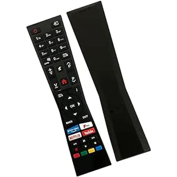 Rezerves JVC tālvadības pults RM-C3338 RC43101P JVC Bush Remote Smart 4K UHD LED LCD televizoriem ar Fplay YouTube Netflix pogām LT-24C680 LT-24C685 LT-32C695 LT-32C795 LT-40C790 LT49-7