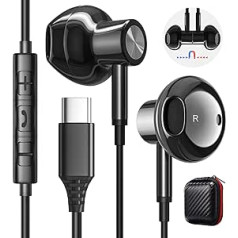 USB C austiņas, USB C austiņas ar mikrofonu Samsung Galaxy S23 S22 Ultra A53 A54 Google Pixel 6a 7 Pro magnētiskās stereo austiņas ar vadu austiņām Samsung A33 A34 S21 S20 FE Z Flip 5 iPad 10