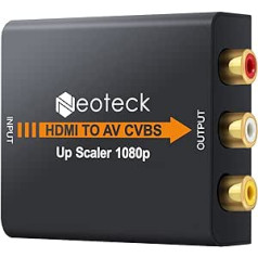 Neoteck HDMI zu AV Konverter Adapter Wandler 1080P HDMI zu AV 3RCA CVBS HDMI zu Composite Video Audio Digital zu Analog Metallgehäuse für Blue-ray DVD Player Sky Box PS3 PS4 CCTV Monitoring