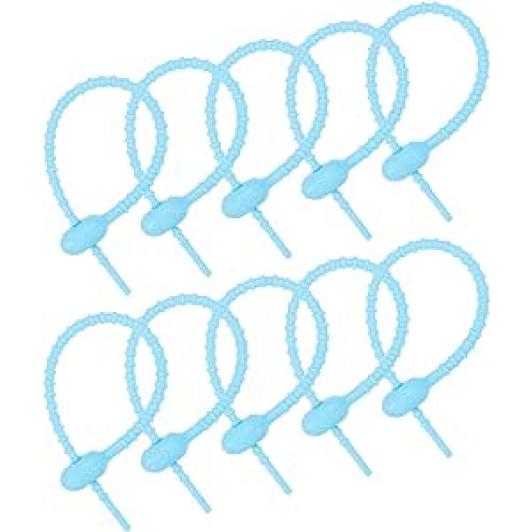 avotu karte Allzweck-Silikonbinder 7 Zoll, 30 Stück wiederverwendbare Brotbinder, Kabelbinder, Brotbinder, Haushalt Twist Ties, wiederverwendbare Bindebänder (Himmelblau)