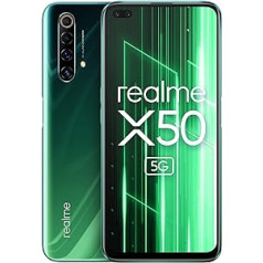 Realme X50 5G viedtālrunis 128 GB, 6 GB RAM, divas SIM kartes, Džungļu zaļš