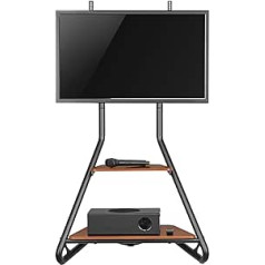 Maclean MC-455 Corner TV Stand in Bauhaus Style, Freestanding TV Stand with Two Levels Made of Wood, Load Capacity up to 10 kg, TV Bracket up to 40 kg, 37-75 inches, Max. VESA 600 x 400, Max. Height