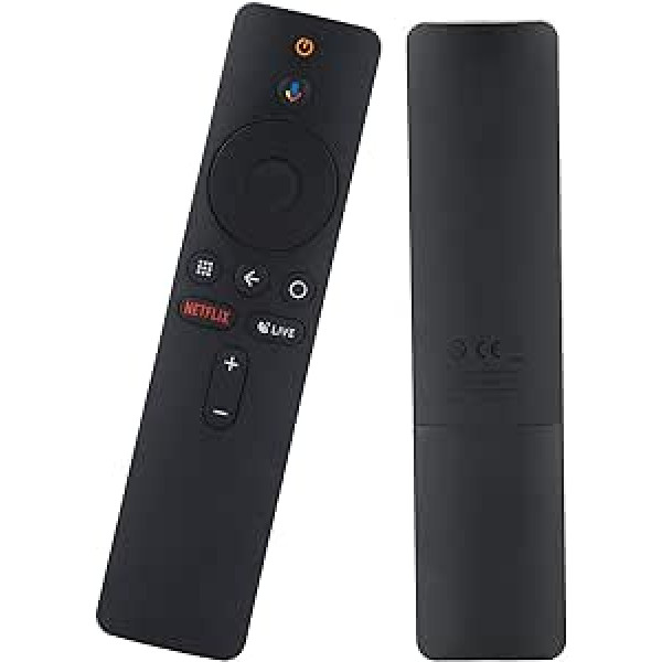 Junbyuhu balss tālvadības pults priekš Xiaomi Mi Box S, Smart Bluetooth balss televizora rezerves tālvadības pults priekš Mi Box S/Mi Box 4X/Mi TV, melna