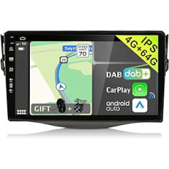 YUNTX [DAB-4G+64G] Android 10 automašīnas radio ierīcei Toyota RAV4 (2007-2011)-[Integrēts DAB+/CarPlay/Android Auto/DSP/GPS]-9 collu IPS 2.5D skārienekrāns MIC+kamera USB/MirrorLink/Stūre Ritenis