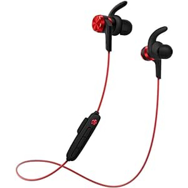 1 VAIRĀK iBfree In-Ear Sportkopfhörer drahtlose (Bluetooth 4.2, IPX6 Wasserdicht, In-line Fernbedienung ar Mikrofon) iPhone, Android Geräte — E1018BT, Rot