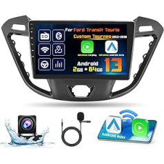 Hikity 2G 64G Android 13 Car Radio Wireless Carplay ar navigācijas sistēmu Ford Transit Tourio 2013-2018 9 collu skārienekrāna automašīnas radio audio ar GPS Bluetooth Android Car FM RDS HiFi WiFi SWC