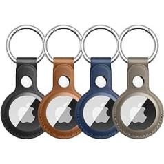 4-pack Tag Leer Houder ar Sleutelhanger, Anti-verloren AirTag Case, Tags Sleutelhanger Compatibel ar Tag GPS Preču meklētāji Piederumi