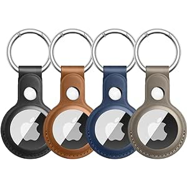 4-pack Tag Leer Houder ar Sleutelhanger, Anti-verloren AirTag Case, Tags Sleutelhanger Compatibel ar Tag GPS Preču meklētāji Piederumi