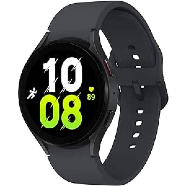 Samsung Galaxy Watch5 viedpulkstenis, veselības uzraudzība, sporta pulkstenis, ilgs akumulatora darbības laiks, 4G, 44 mm, grafīts, pagarinājums 1 gadam [Amazon nav iekļauts] — FR versija