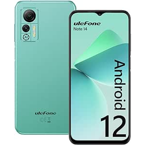 Ulefone Note 14 mobilais tālrunis bez līguma 7 GB + 16 GB/128 GB paplašināms 6,52 collu HD+ 4500 mAh 8 MP + 5 MP kamera Android 12 4G viedtālrunis, lēts mobilais tālrunis ar divām SIM kartēm bez Simlock, 3 karšu sloti /