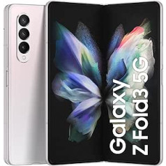 Samsung Galaxy Z Fold3 5G, salokāms mobilais tālrunis bez līguma, elastīgs, liels 7,6 collu displejs, 256 GB atmiņa, Phantom Silver iesk. -