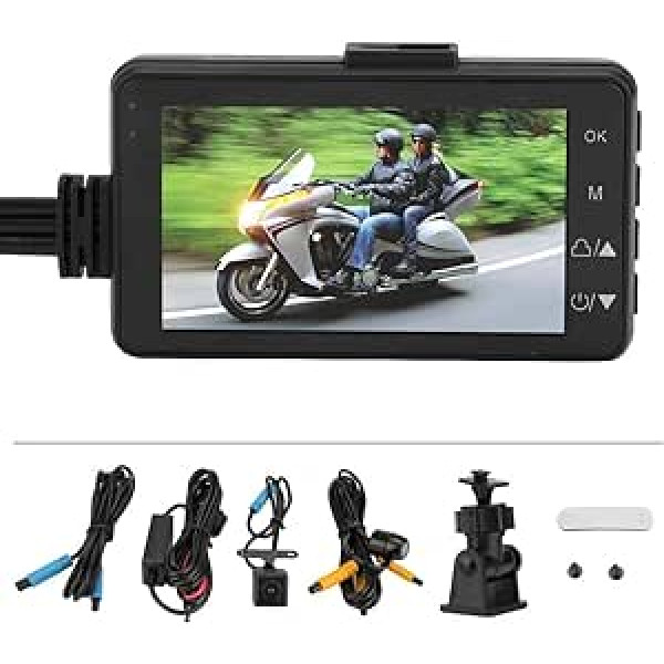 Keenso motocikla paneļu kameras komplekts, 3.0 LCD HD DVR 1080P 120 grādu paneļa kamera IP68 ūdensizturīga ierakstīšanas kameru sistēma motocikla elektriskajam velosipēdam